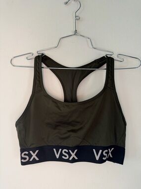 VSX Olive Racerback Sports Bra with Branded Band